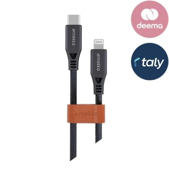Zlos USB-C to Lightning Cable Leather Strap Included - Black